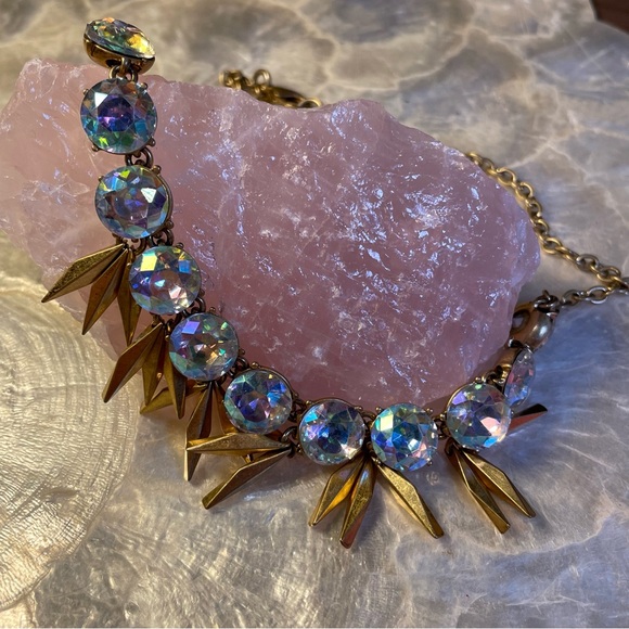 J. Crew Jewelry - J. Crew Signed AB Rhinestone Iridescent Statement Necklace